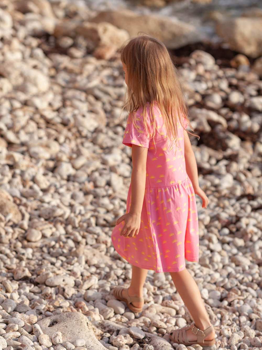 Платье с коротким рукавом Mjölk Солнышки розовые, уценка