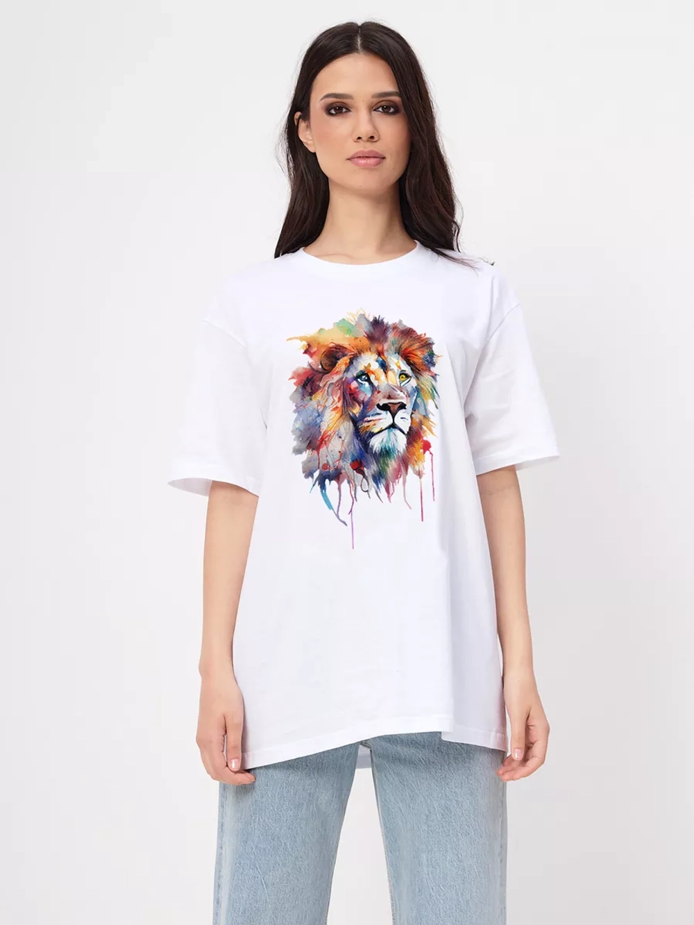 Футболка белая oversize оверсайз с рисунком, принтом