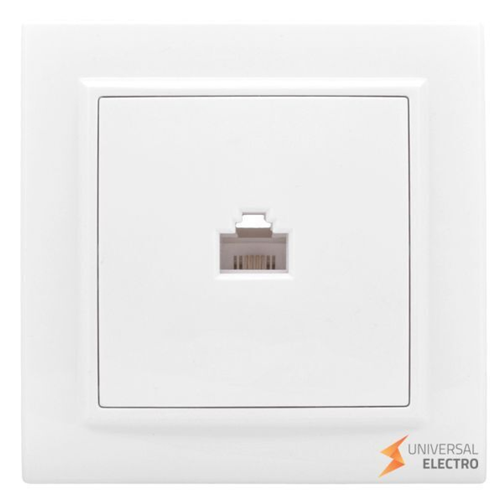 Минск Розетка RJ-45 1-местная СП белая EKF Basic