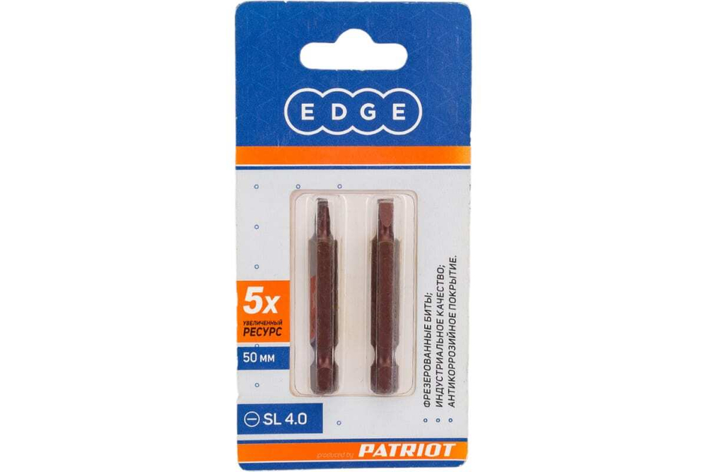 Бита EDGE by PATRIOT SL4,0, сталь S2, длина 50 мм, 2шт в блистере