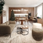 Стул Bradex Home Lucas 3 серый букле с ножками цвета орех