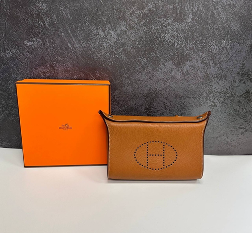 Нагрудная сумка слинг Hermes Evelyne Belt карамельная