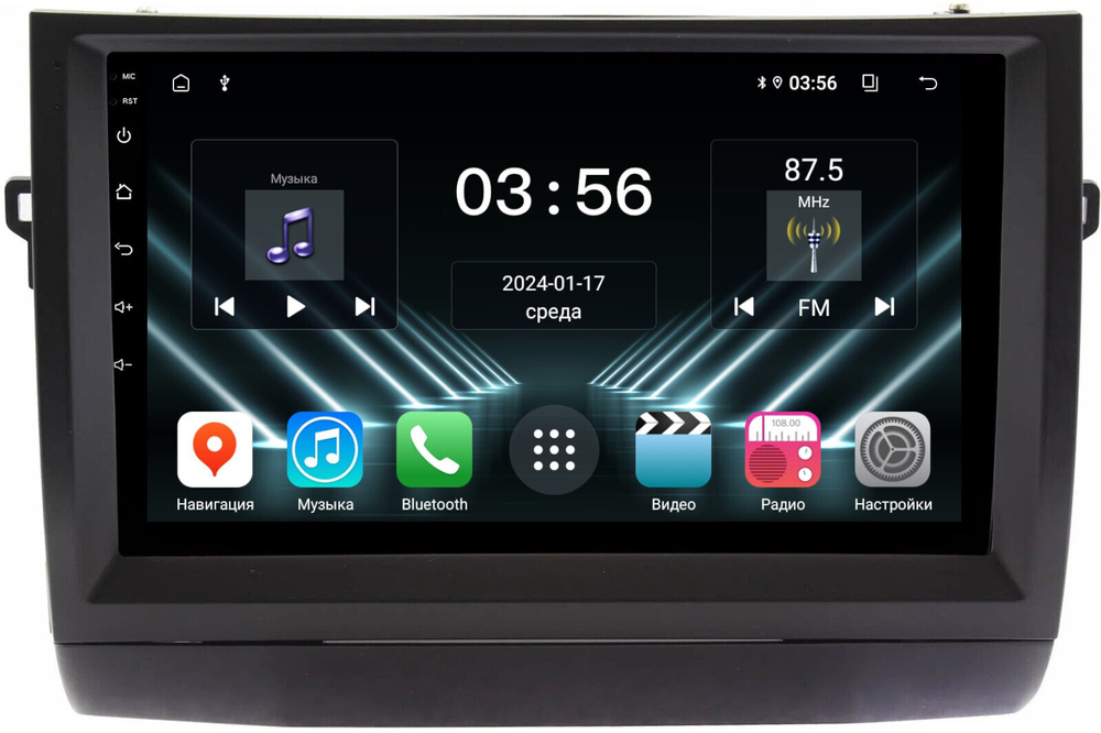 Магнитола для Toyota Prius 20 2003-2011 (вниз, авто без JBL) - FarCar DX9-9613F1L монитор 9" IPS на Android 13, 4+64Гб, CarPlay