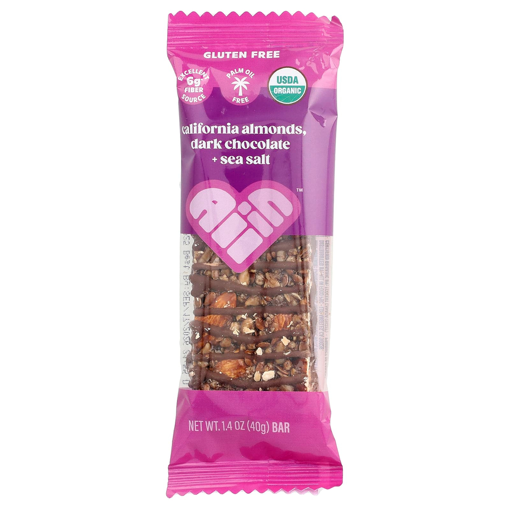 All In, батончики с орехами и семенами, калифорнийский миндаль, темный шоколад и морская соль, 6 батончиков по 40 г (1,4 унции)