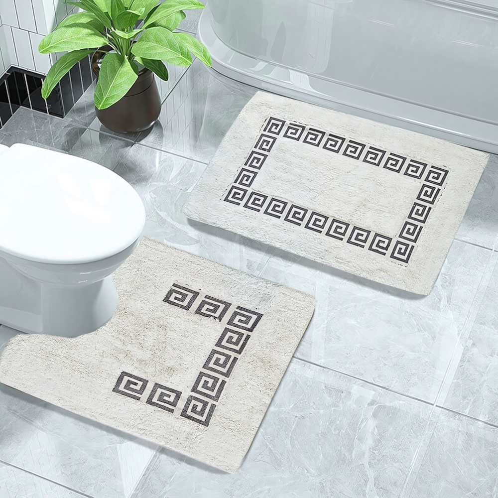 Набор ковриков 2шт 50*80см/50*50см, хлопковые с печатным рисунком "Sindbad", 800-22