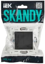 SKANDY Выключатель 2-клавишный проходной 10А SK-V05G графит IEK