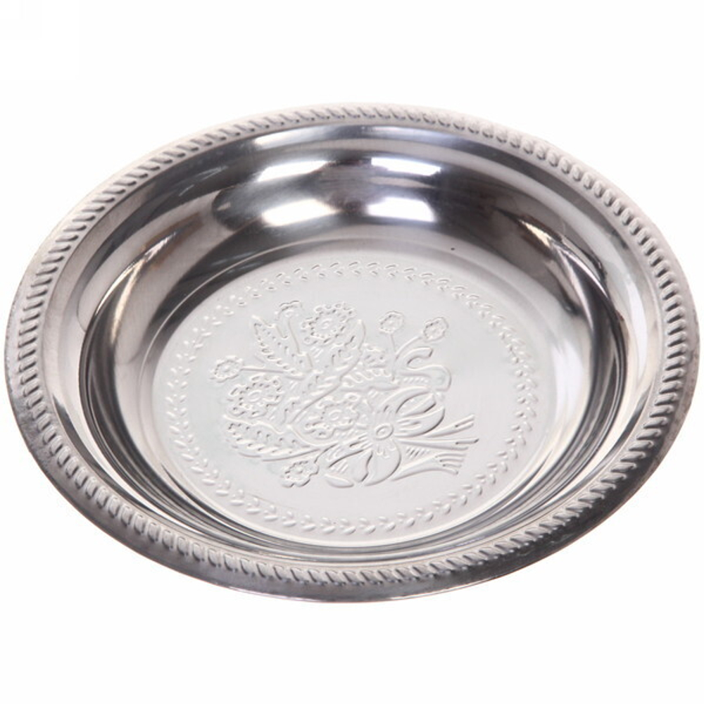 Поднос металлический «Цветы» 22см