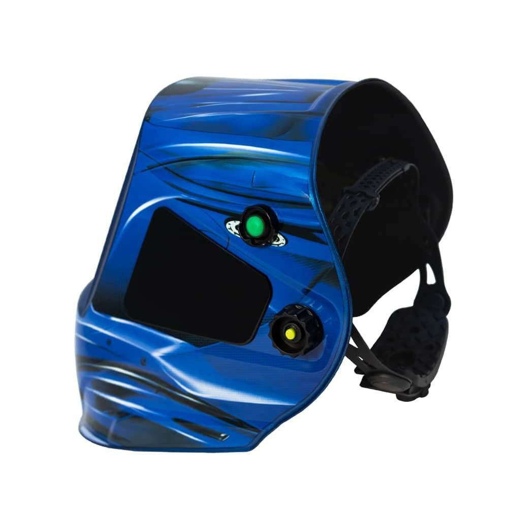 Маска сварщика хамелеон, с ручной регулировкой, FoxWeld, Корунд Мега, 3 DIN, 13 DIN, син, 7188