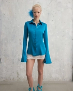 Шелковая рубашка Silk Aquamarine