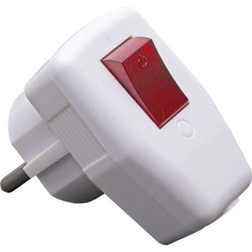 Вилка FERON угловая с выключателем с/з 250 В, 16 А,