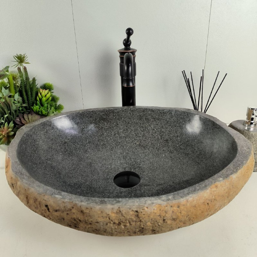 Раковина из речного камня RS-62084 (56*44*15)