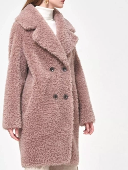Шуба женская из овечьей шерсти чебурашка тедди, SilverFox (арт. S1188rm012bz)