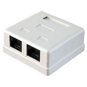 Розетка компьютерная внешняя LY-SB02-A "BITES" RJ-45. кат. 5E. белая. 2 порта. 
