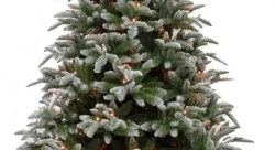 Елка Нормандия пушистая заснеженная 155 см., литая хвоя+пвх, 136 теплых белых LED ламп, Triumph Tree (73754)