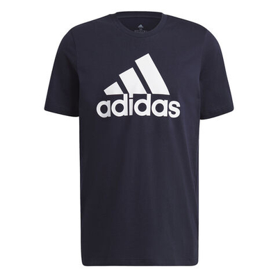 Мужское теннисное поло adidas Big Logo Single Jersey T-Shirt Men - Dark Blue, White
