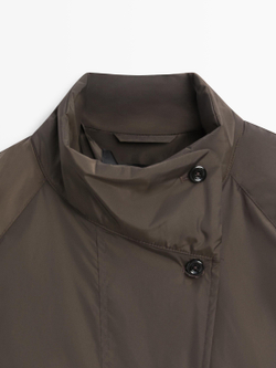 Massimo Dutti Длинная стеганая куртка, коричневый