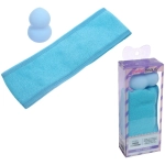 Набор косметический повязка и спонж «FRIDA», цвет голубой, 17,5*7см
