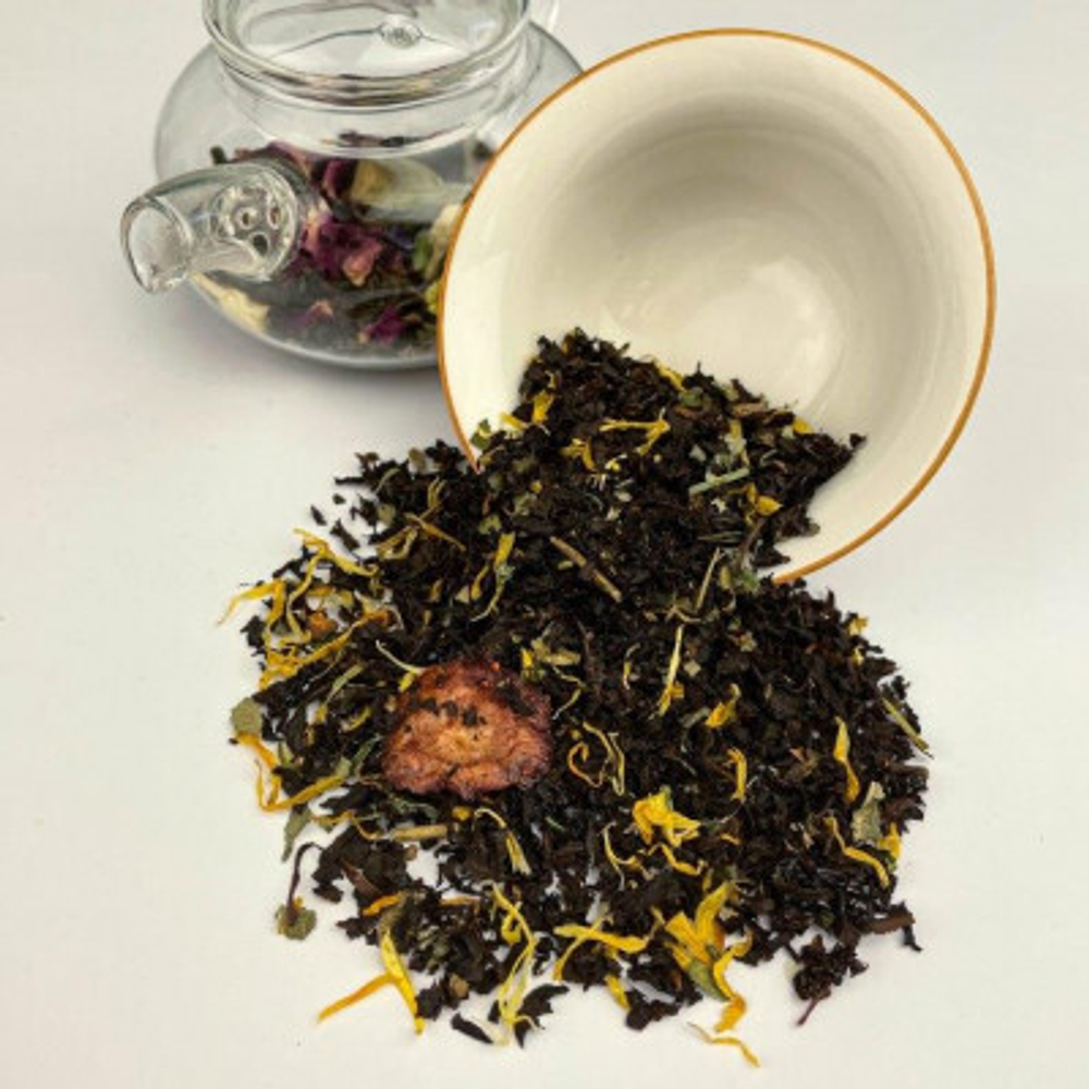 Черный чай BERRY-TEA "Сливочная клубника" | 18гр под стакан | Эконом