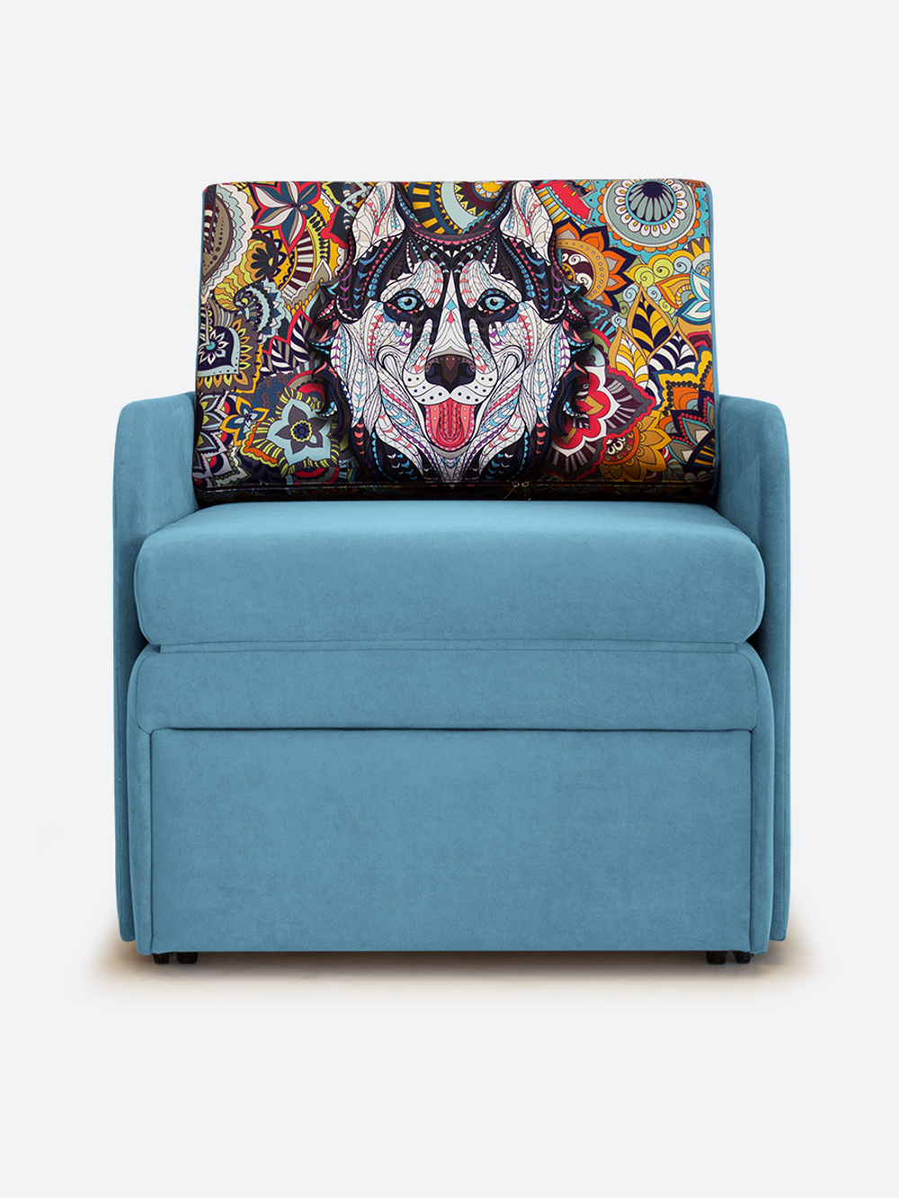 Кресло-кровать "Миник" с подлокотниками, купон Хаски