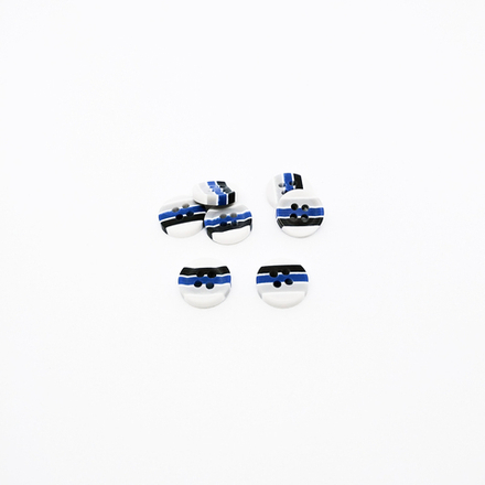 Пуговицы №735, 11мм, цв.синий в полоску (CB 0290)