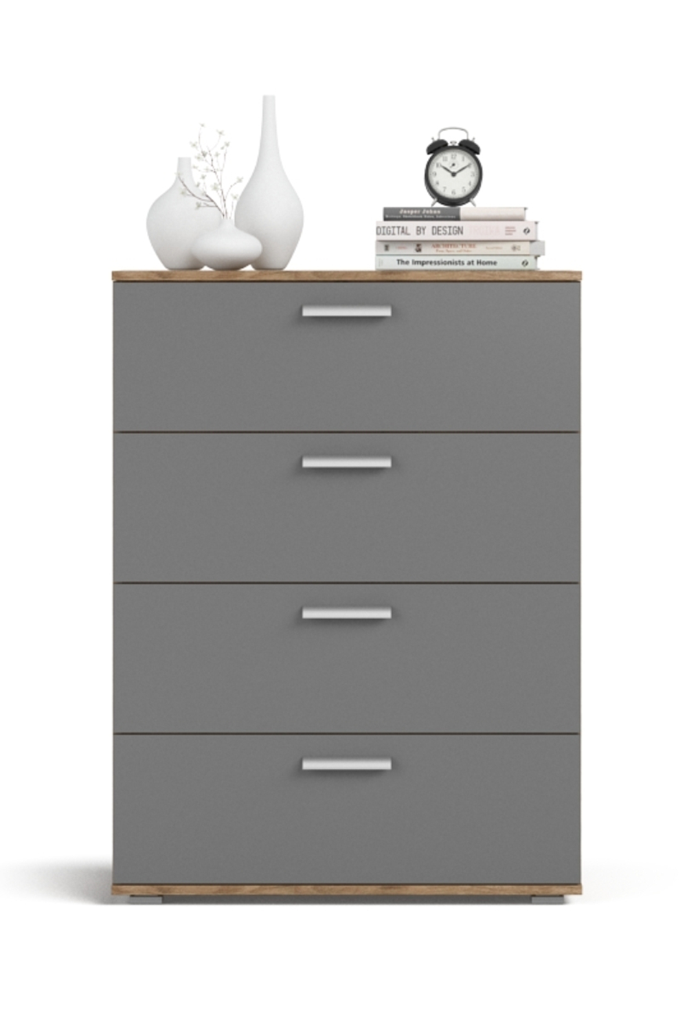 Комод LUX серый графит, крафт табачный