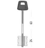 Заготовка сувальдного ключа 10764 214/4- ЧИЗА-3 ПЛ литье (116*23,6*24,4)(4,9) (CIZ7DP)