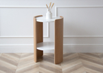 Столик Lagom D 43 см высота 64 см (белый, натуральный дуб)