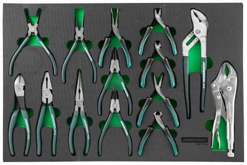 P82714SV Набор шарнирно-губцевого инструмента в ложементе EVA 560х400 мм, 14 предметов