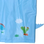 Дождевик-плащ детский «Рокки-Динозаврик» с капюшоном, рукава на резинке, цвет голубой, размер L(68*50см) ДоброСад