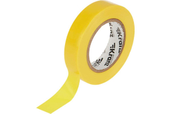 Изолента ПВХ KRANZ 0,13х15 мм, 20 м, желтая KR-09-2602