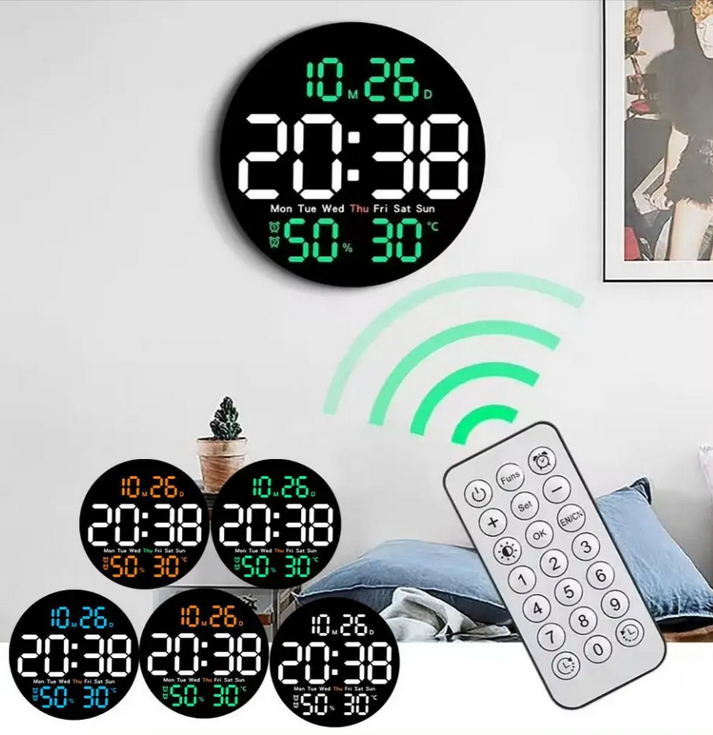 Часы настенные LED MIRROR DS-5501 White&Green