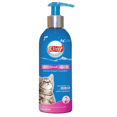 Cliny 200 мл бережная забота шампунь для котят
