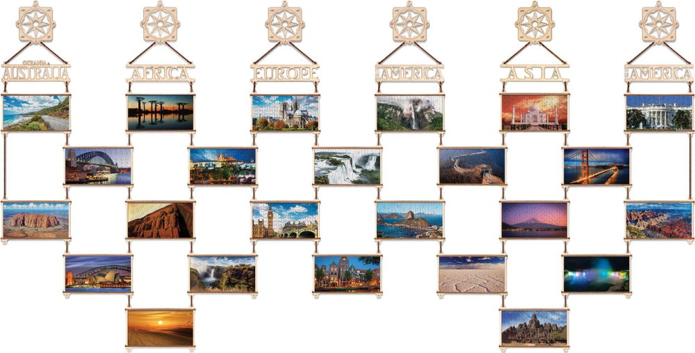 Деревянный пазл, двусторонний EWA Карта мира. Африка (70x18 см)