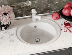 Мойка каменная S-1 глянец (Sim Gran), Белый крап