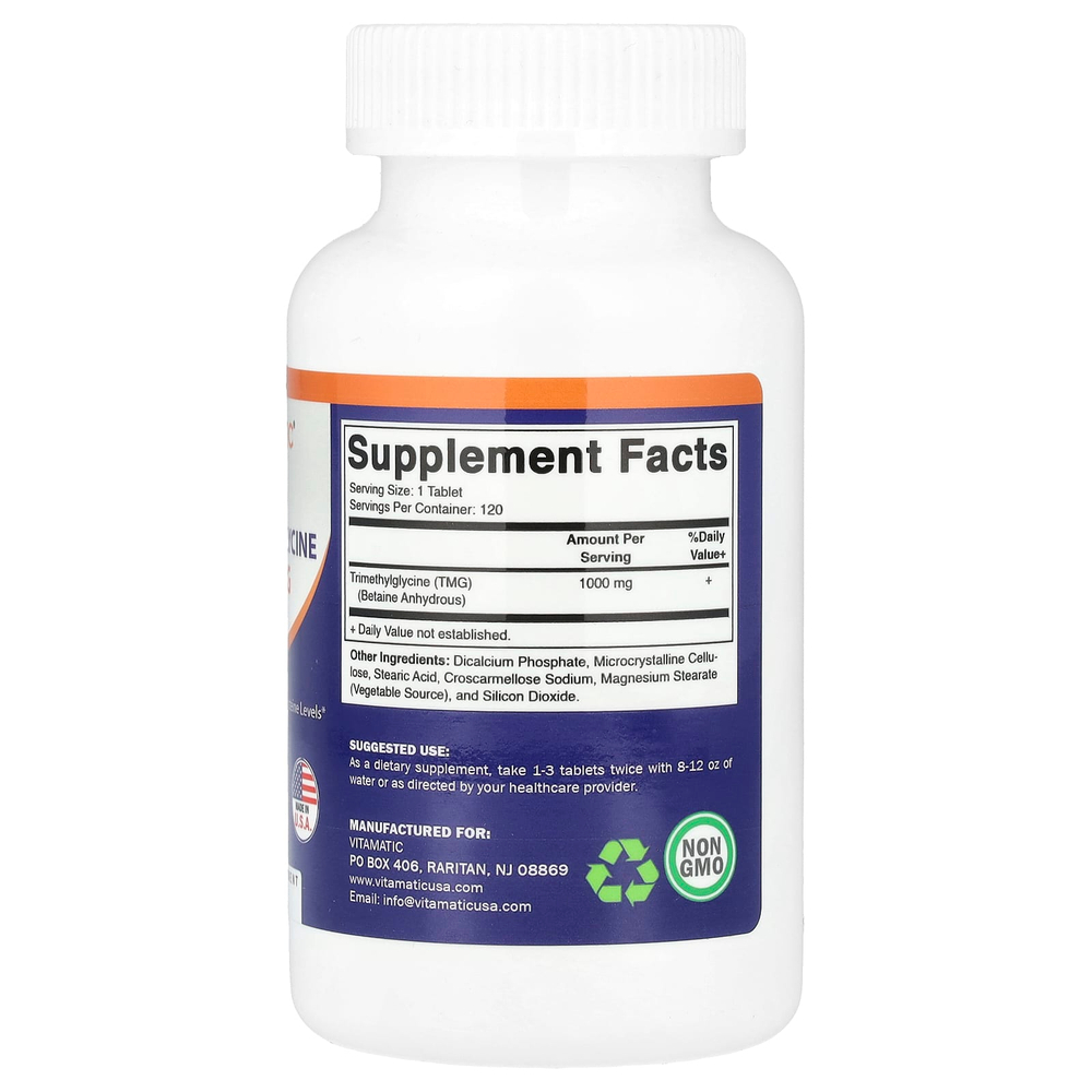 Vitamatic, TMG, 1000 мг, 120 таблеток