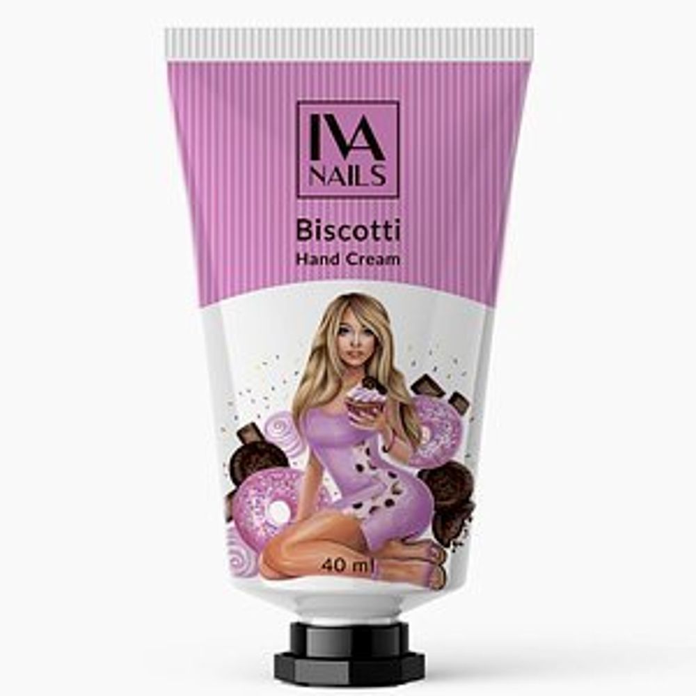 Крем для рук увлажняющий в тубе «Biscotti», IVA NAILS