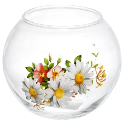 Ваза стеклянная 10,2см «Ромашковое поле» D43417/01