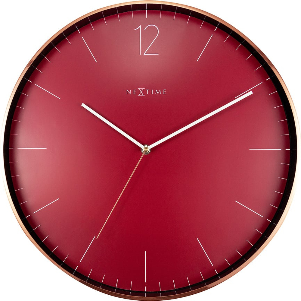 Настенные часы NeXtime Essential XXL, металл, 40 см, красные