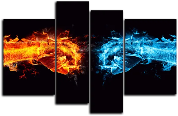 Модульная картина "Огонь и вода"