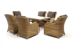 "Неаполь" обеденная группа плетеная из искусственного ротанга, цвет соломенный