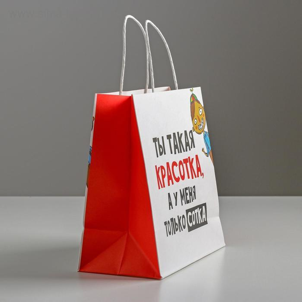 Пакет подарочный «Красотка», 22 х 22 х 11 см