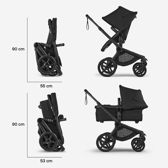 Коляска 2 в 1 Bugaboo Fox 5 Renew (Black/Heritage Black/Misty white)