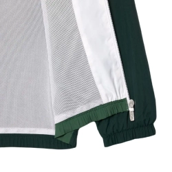 Детская теннисная толстовка Lacoste Recycled Fiber Colourblock Zipped - green/flashy yellow/white/dark green