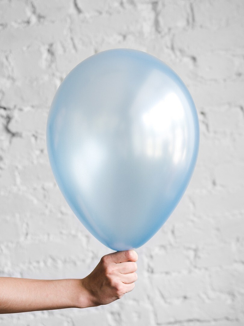 Латексный шар голубой металлик 30 см