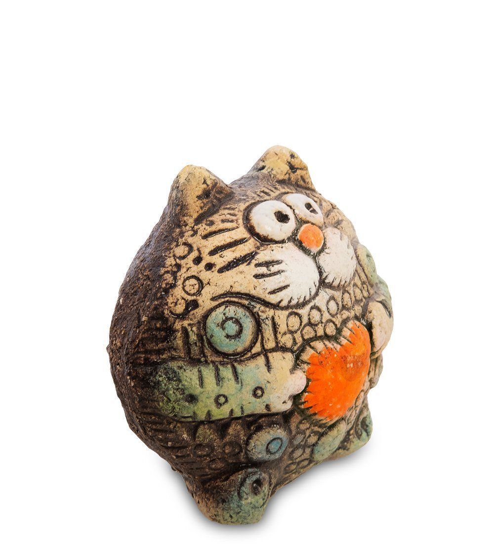 KK- 59 Фигурка «Кот Золотой с сердцем» мал. Шамот