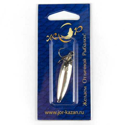Блесна (пилькер) ЖОР "Алтынка" цветная с тройником (50мм, 15гр), Нейзильбер