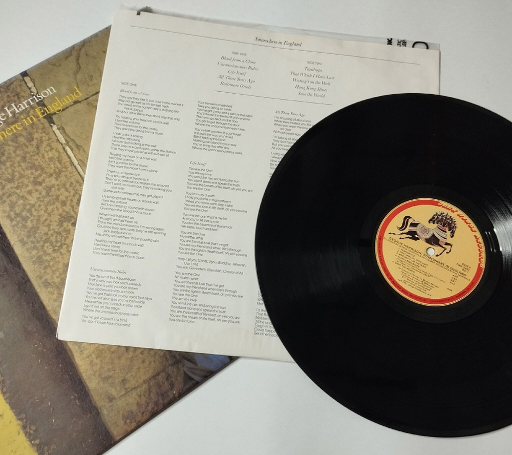 Винтажная виниловая пластинка LP George Harrison Somewhere In England (USA 1981)