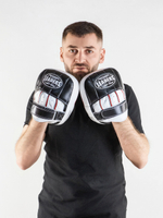 Лапы тренерские LEADERS CLASSIC (кожа, красный/черный/белый)