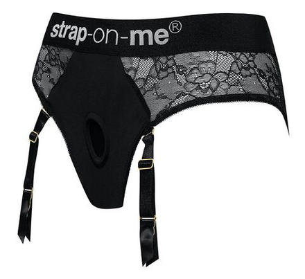 Черные трусики для насадок Diva Lingerie Harness - size M