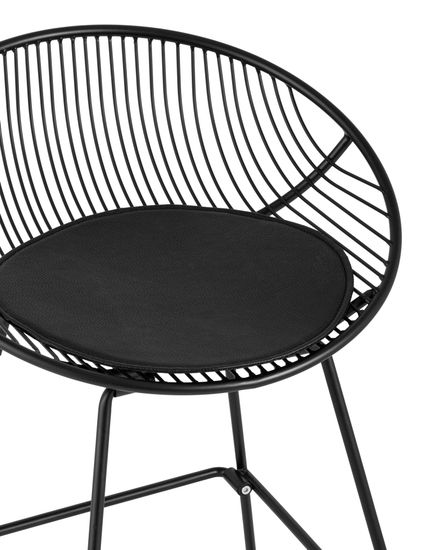 Стул полубарный UFO, черный, с черной подушкой 4 шт